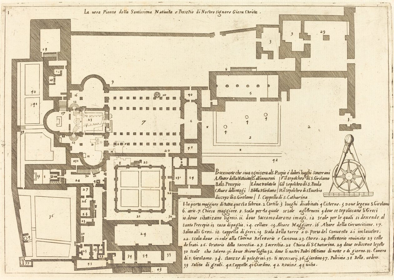 Planta da Igreja da Santa Natividade de Jacques Callot