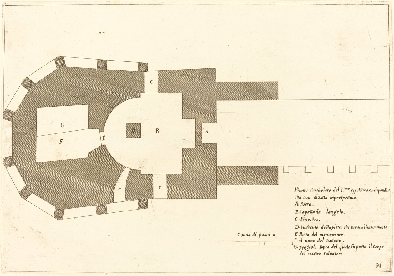 Planta da Igreja do Santo Sepulcro de Jacques Callot