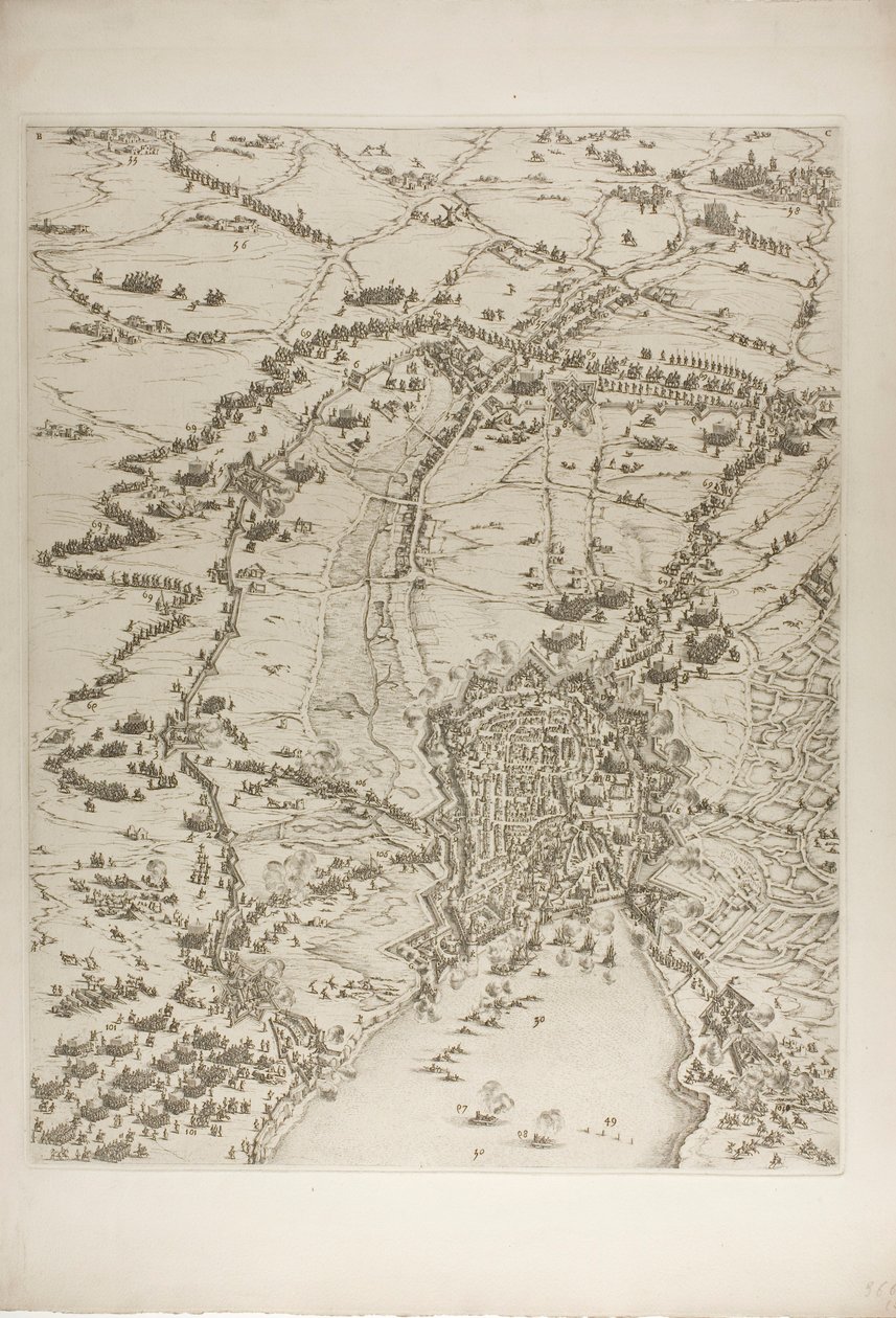 Placa Dois do Cerco de La Rochelle de Jacques Callot