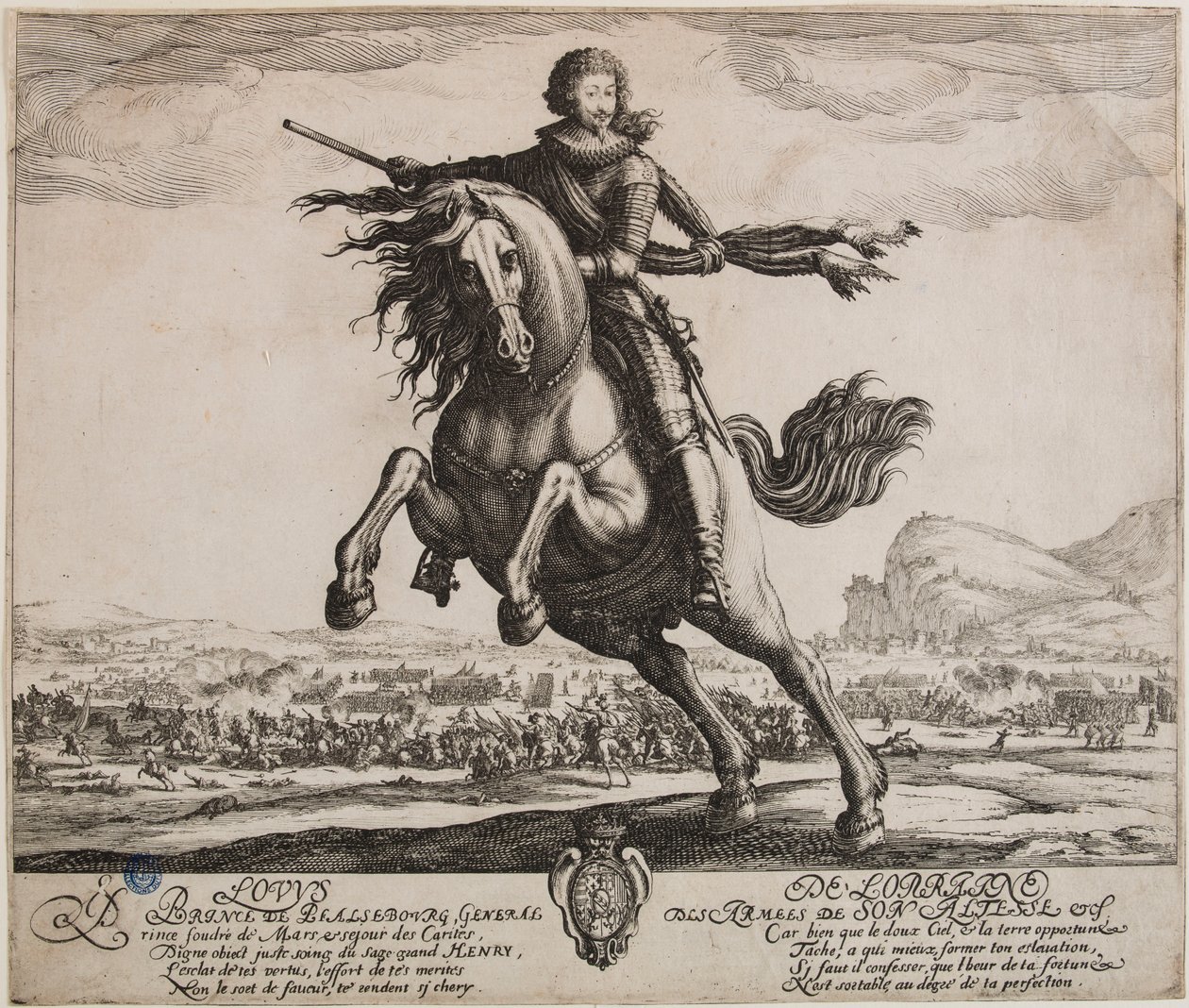 Retrato do príncipe de Phalsbourg (Lieure 505, Meaume 508) de Jacques Callot