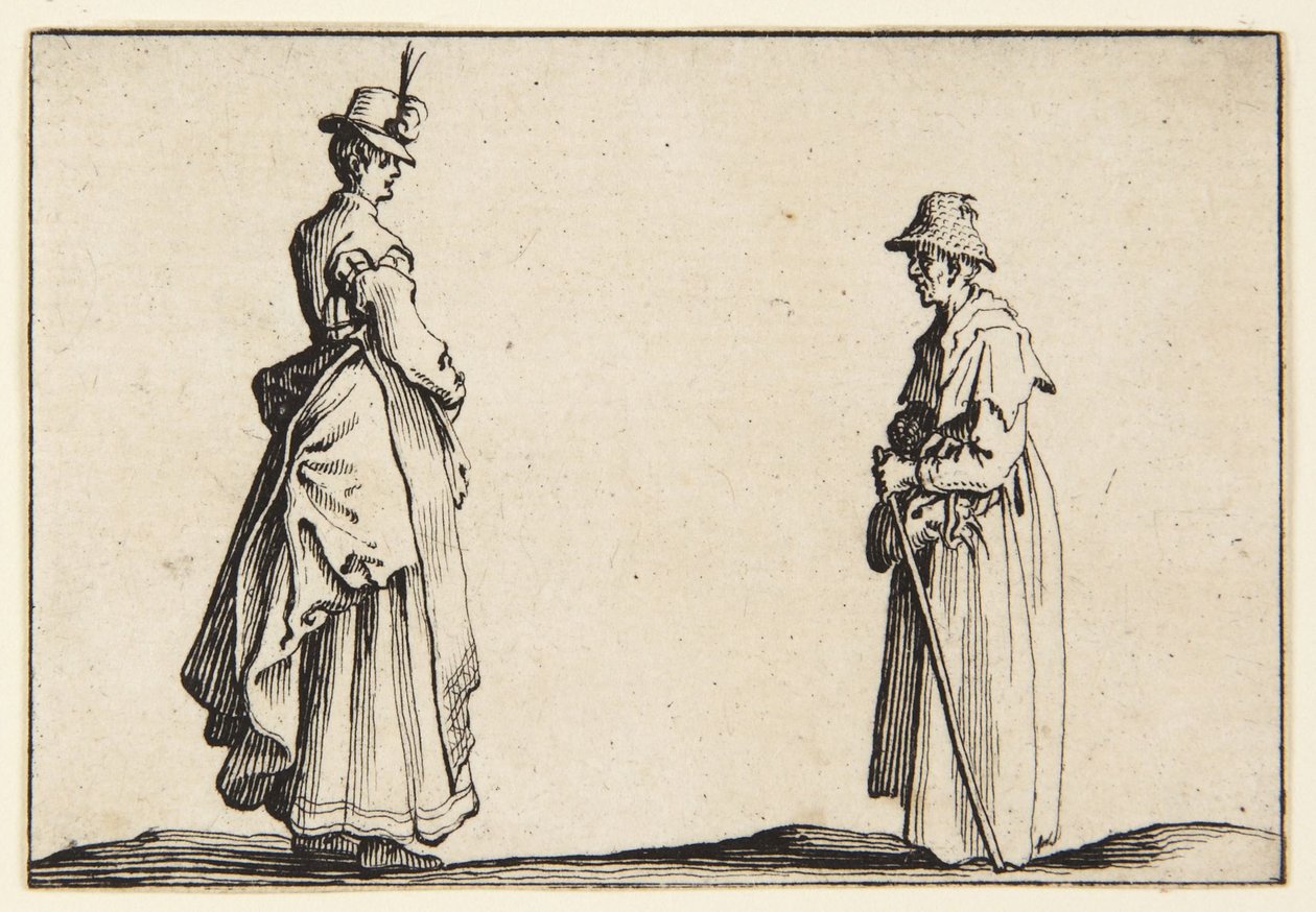 Perfis de duas mulheres de Jacques Callot