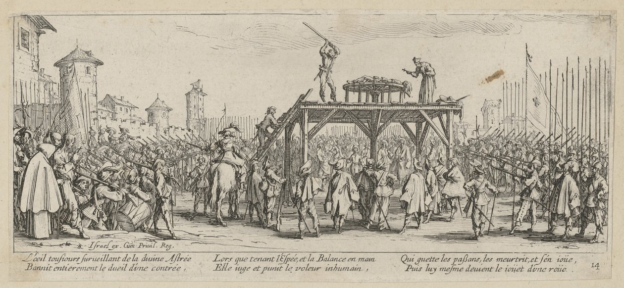 Rad, página 14 da série «Os horrores da guerra» de Jacques Callot