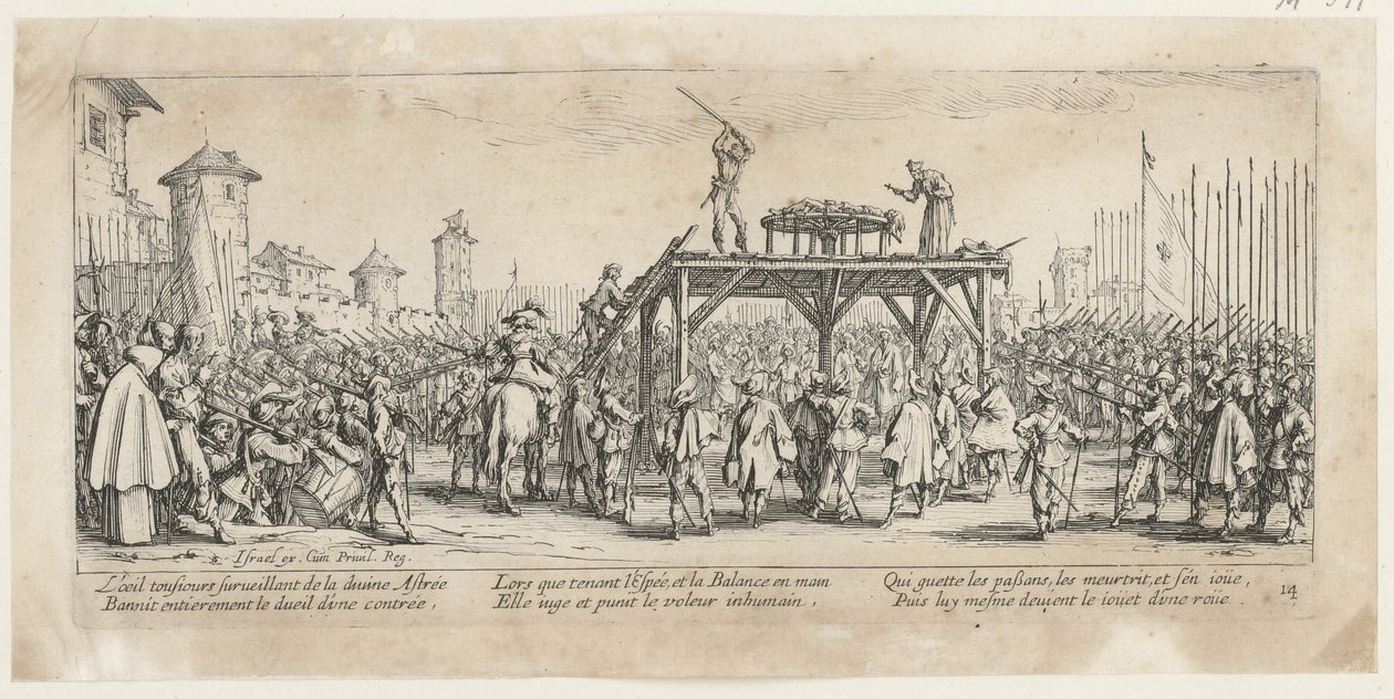 Rad, página 14 da série «Os horrores da guerra» de Jacques Callot
