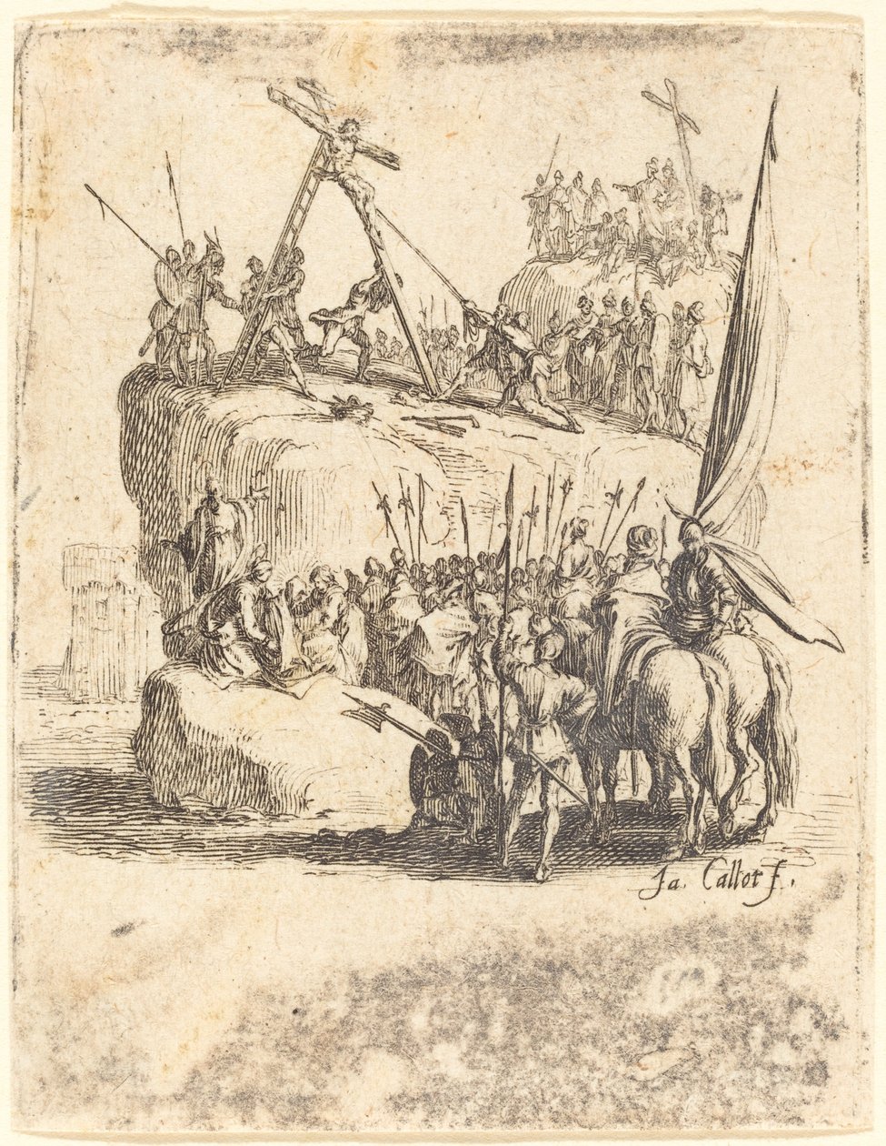 Raising of the Cross, c. 16241625. de Jacques Callot