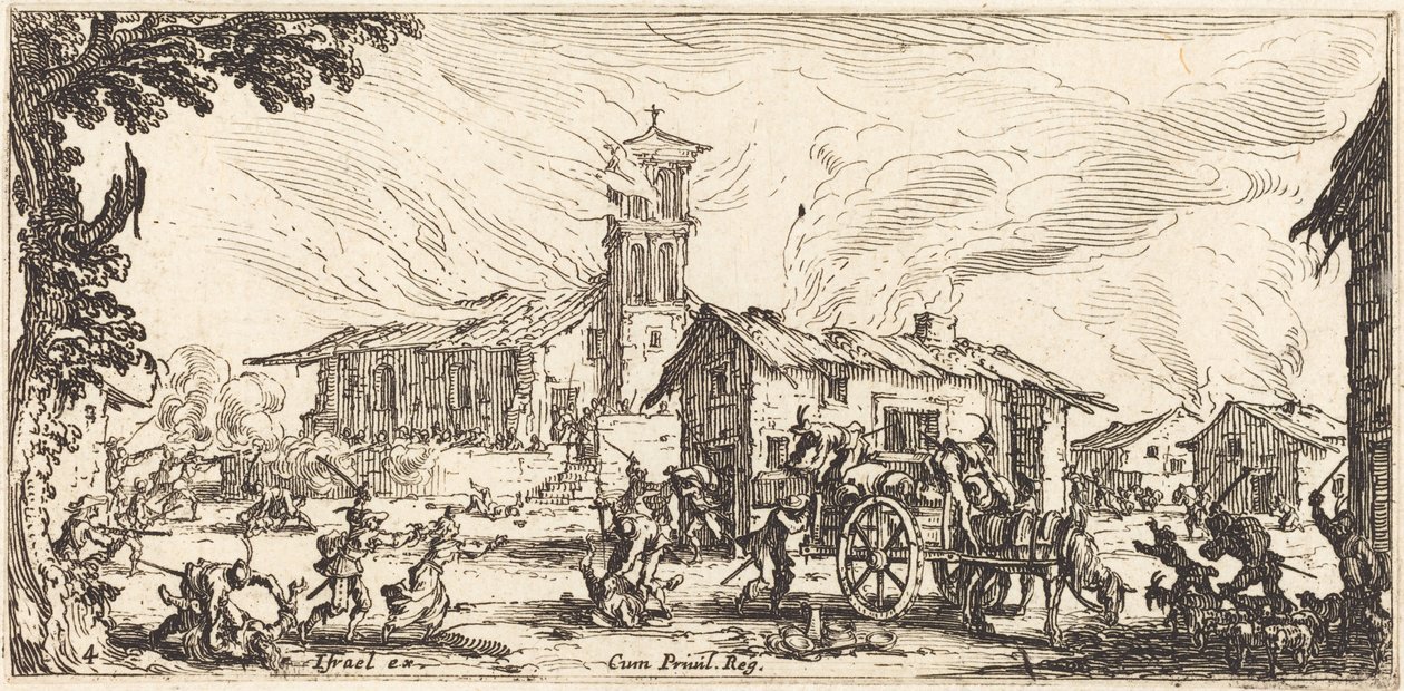 Devastar e incendiar uma aldeia de Jacques Callot