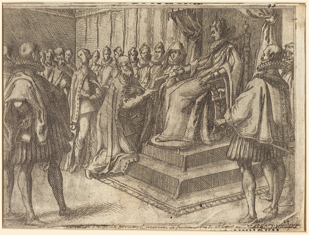 Receção do enviado da Polónia [recto] de Jacques Callot