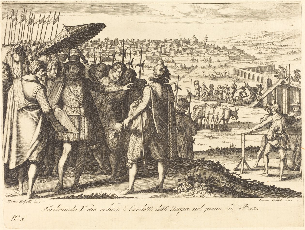 Restauração do Aqueduto de Pisa de Jacques Callot