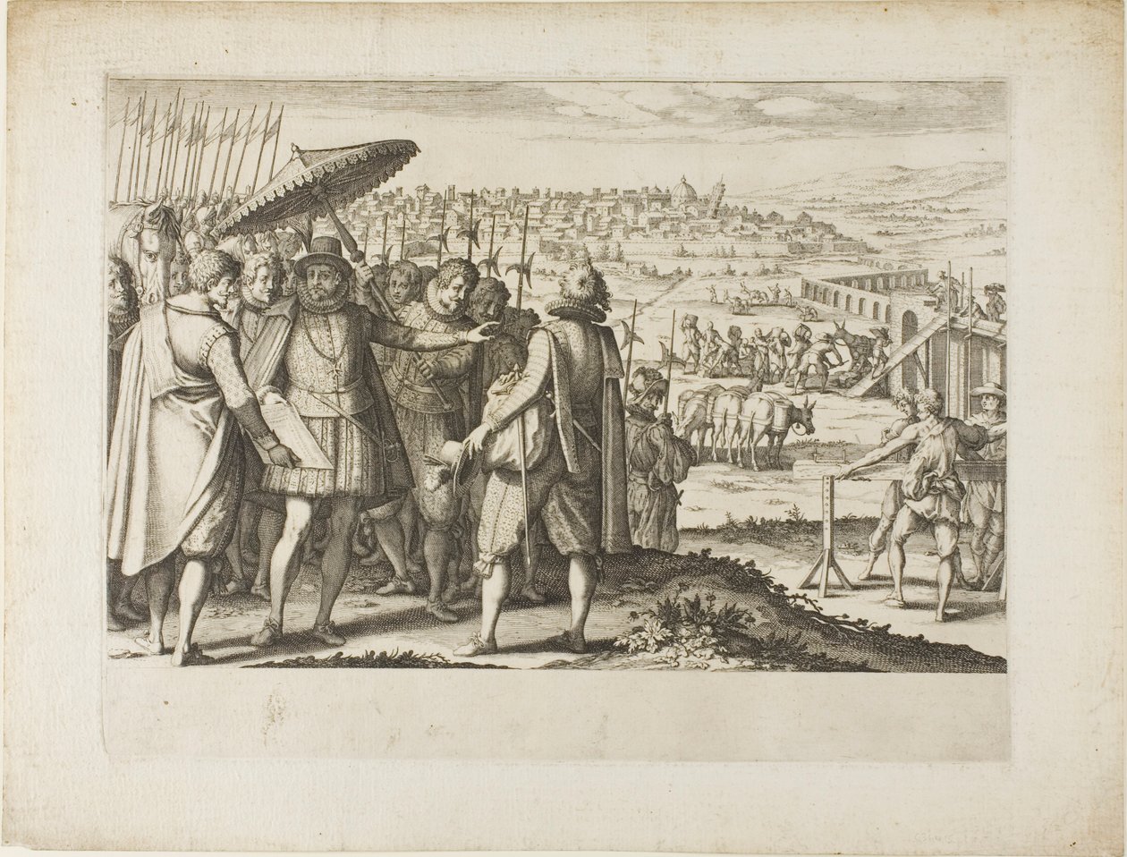 Restauração do Aqueduto de Pisa de Jacques Callot