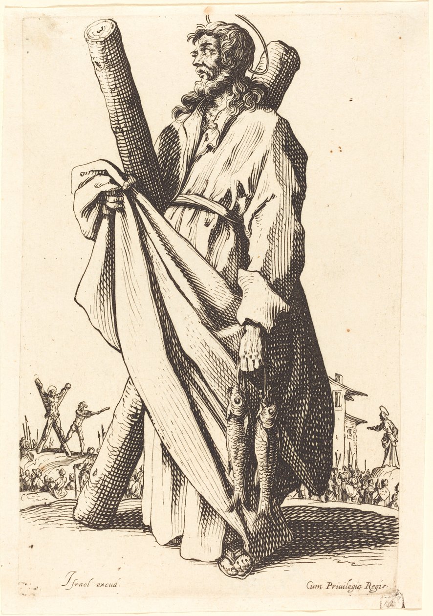 Santo André, publicado em 1631. de Jacques Callot