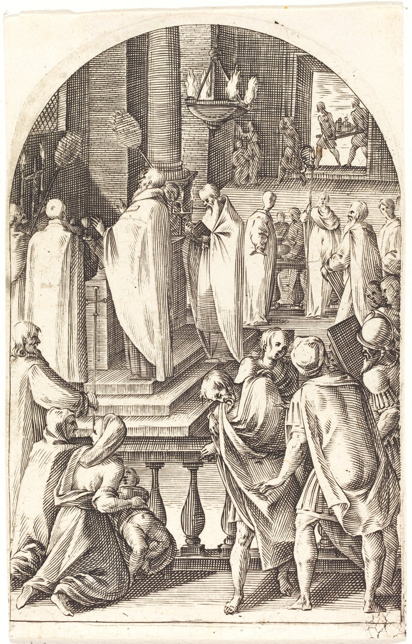 São Basílio Celebrando a Missa, 16081611. de Jacques Callot