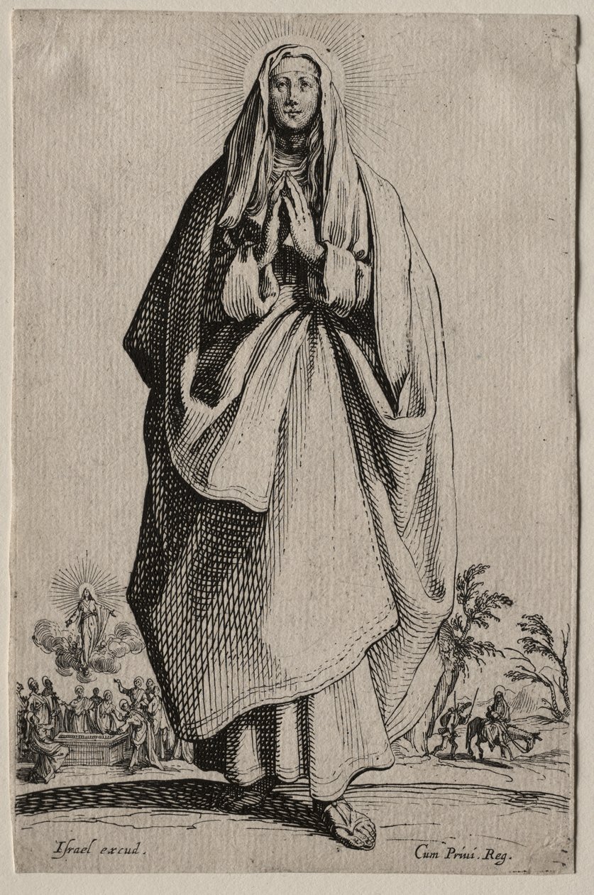 Santos da Virgem Maria do Salvador Ícones/Les Grands Apôtres (Os Grandes Apóstolos): La Sainte Vierge (A Santa Virgem) de Jacques Callot