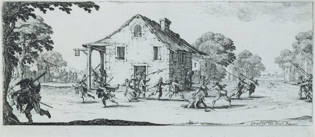 Cena de pilhagem, 1633 de Jacques Callot