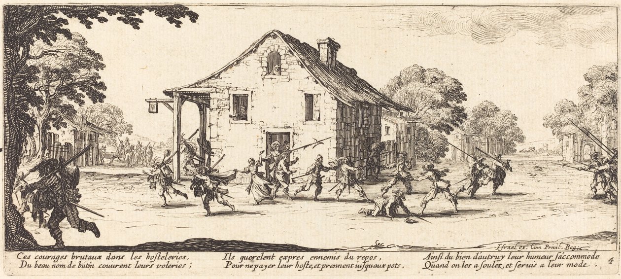 Cena da pilhagem, c. 1633. de Jacques Callot