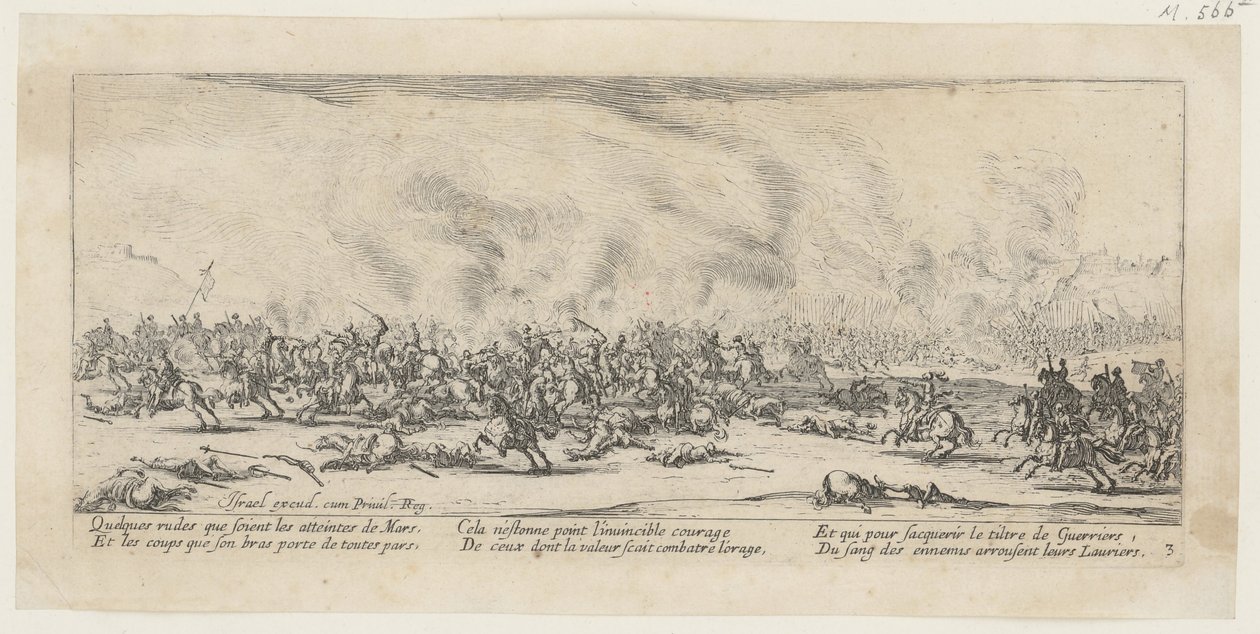 Batalha, página 3 da série «Os horrores da guerra» de Jacques Callot