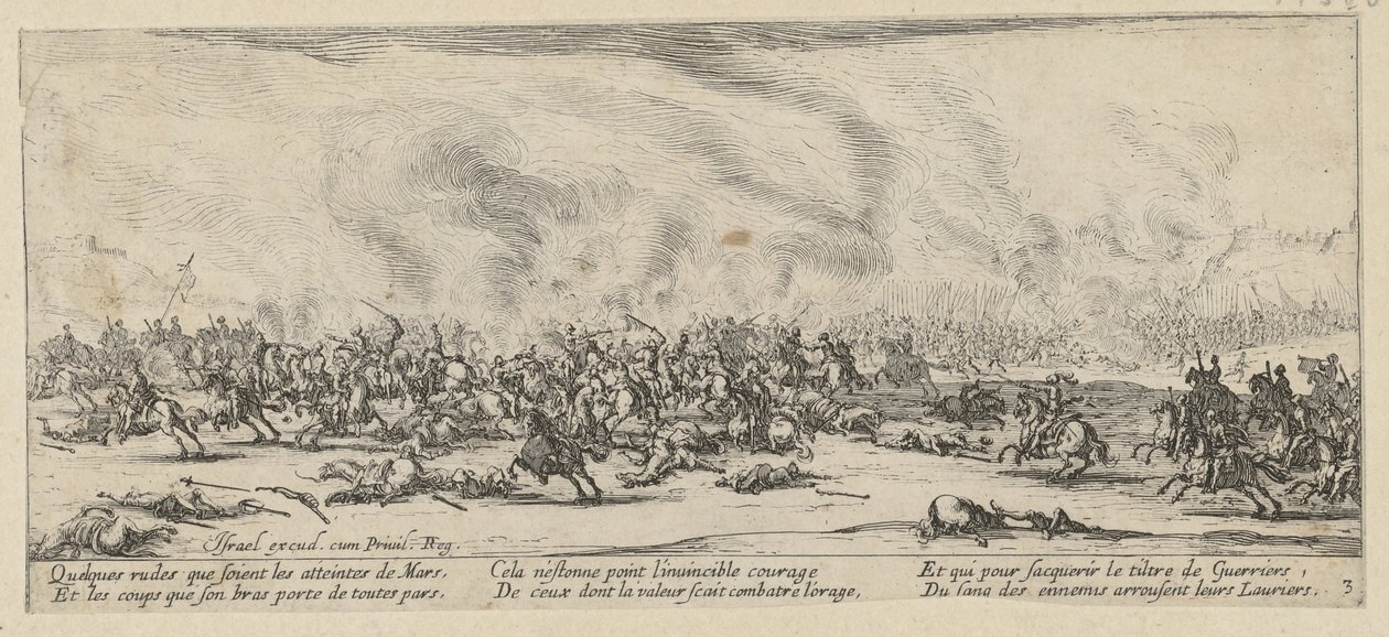 Batalha, página 3 da série «Os horrores da guerra» de Jacques Callot