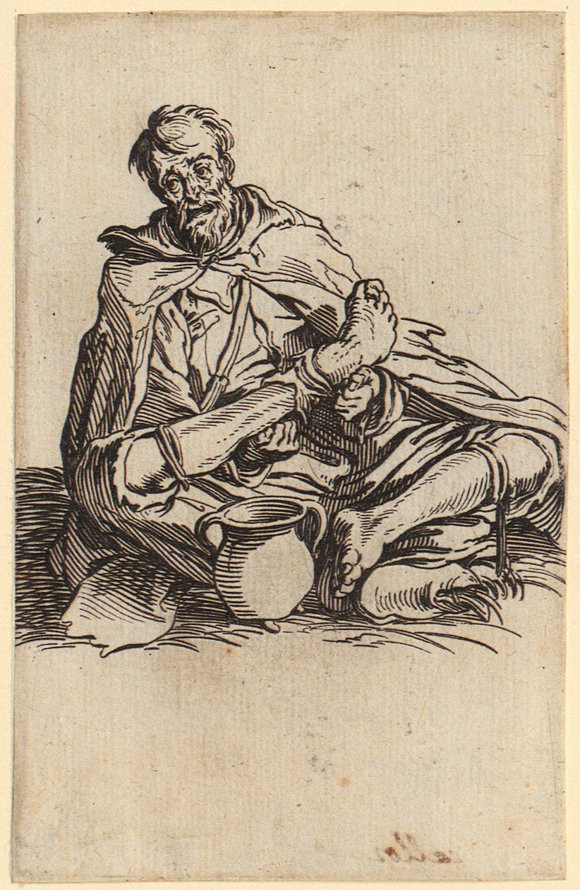 Mendigo débil, prancha 13 da série «Os mendigos» de Jacques Callot