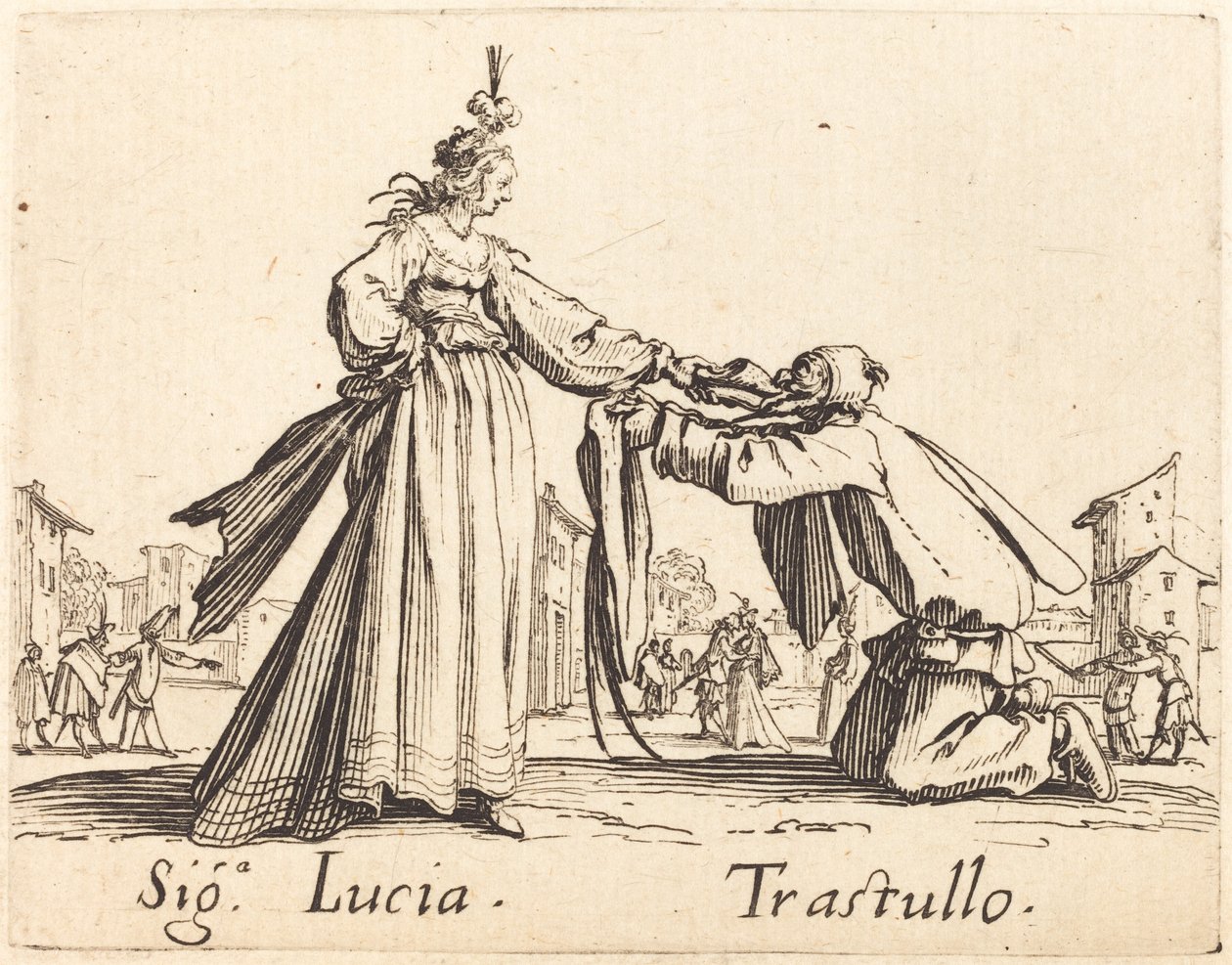 Sinais Lucia e Trastullo de Jacques Callot