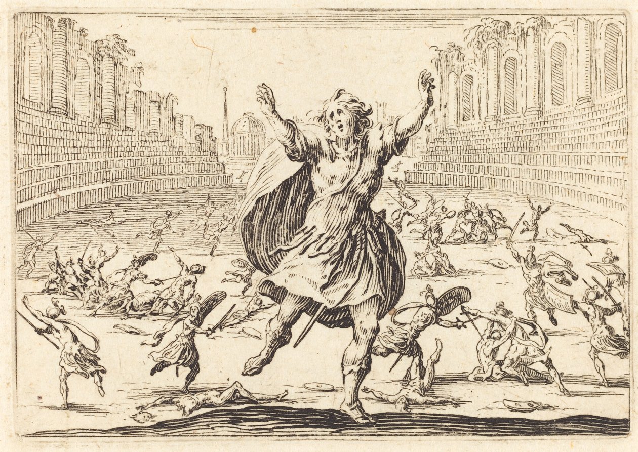 Escaramuça em um circo romano de Jacques Callot