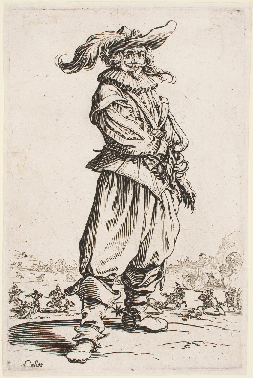Soldado com chapéu de penas, da série “A Nobreza de Lorraine” de Jacques Callot