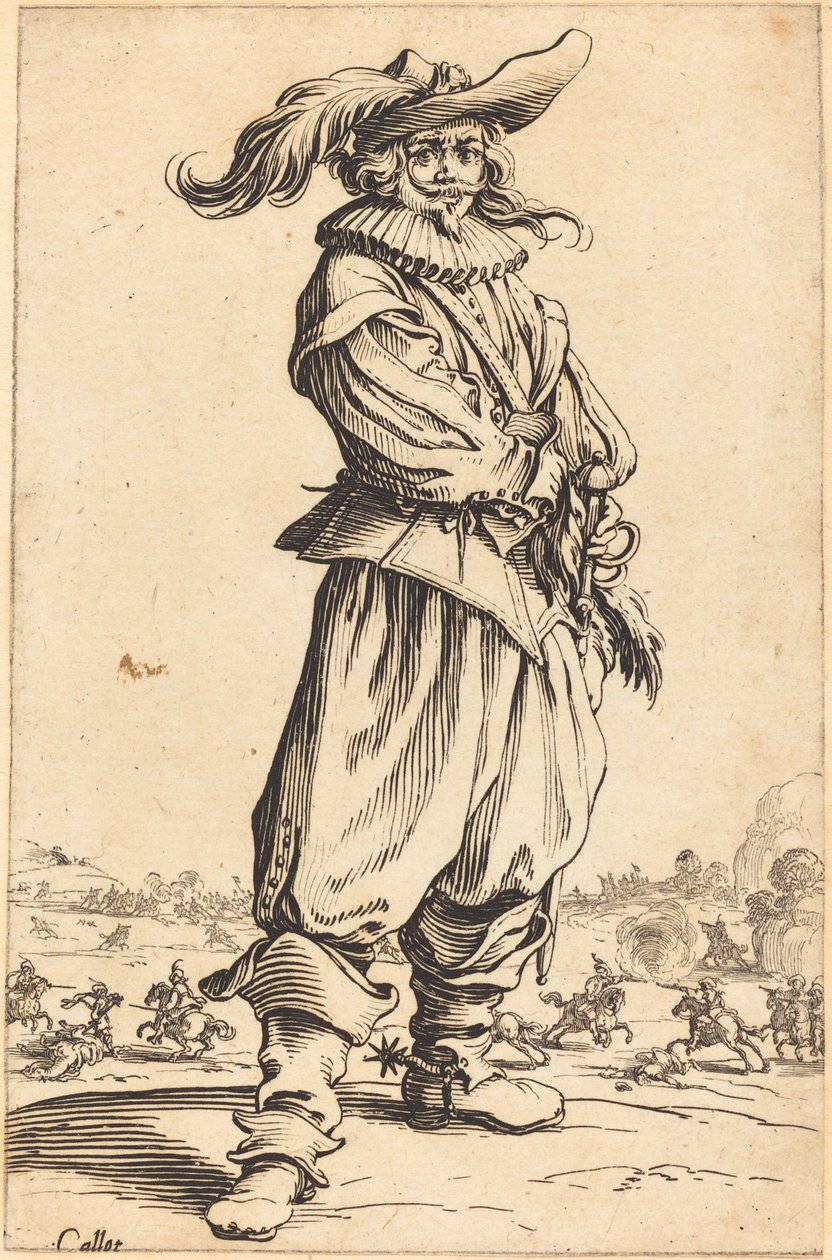 Soldado com chapéu de penas de Jacques Callot