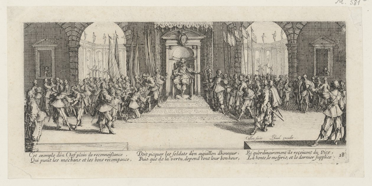Concessão de soldo, folha 18 da série «Os horrores da guerra» de Jacques Callot