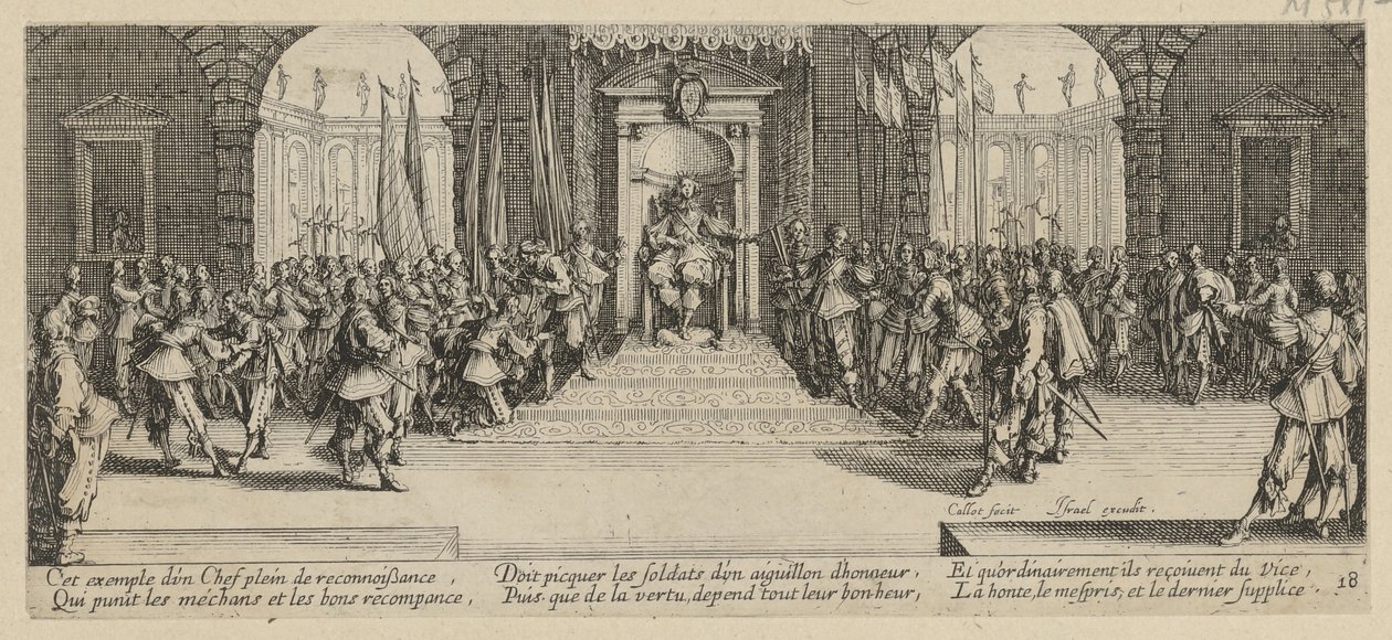 Concessão de soldo, folha 18 da série «Os horrores da guerra» de Jacques Callot
