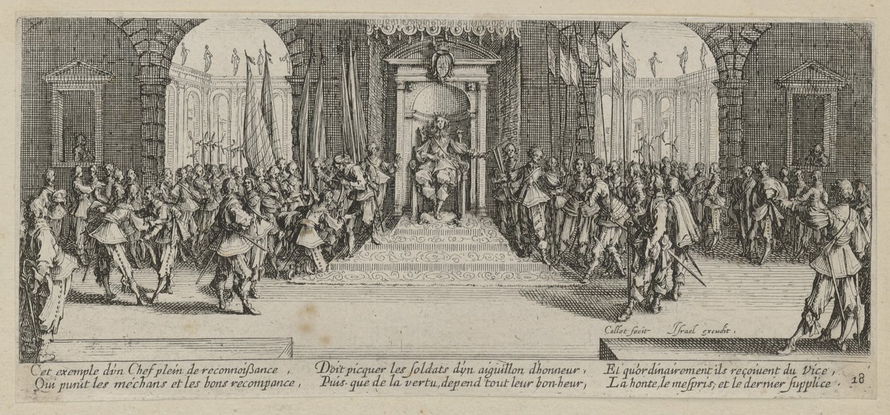 Concessão de soldo, folha 18 da série «Os horrores da guerra» de Jacques Callot