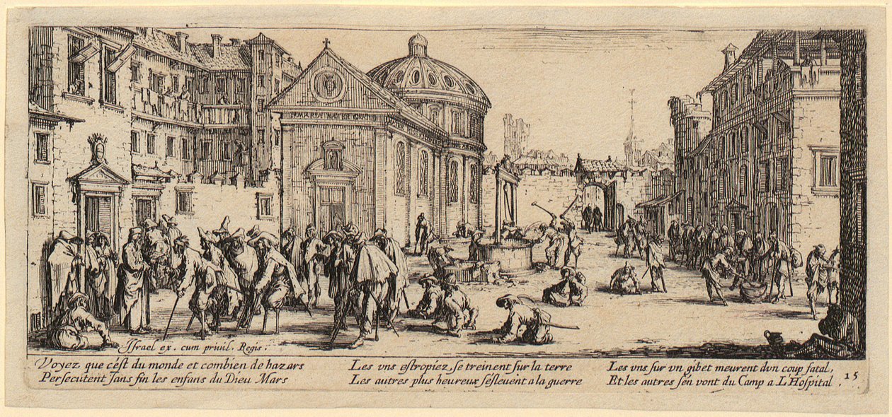Hospital, página 15 da série «Os horrores da guerra» de Jacques Callot