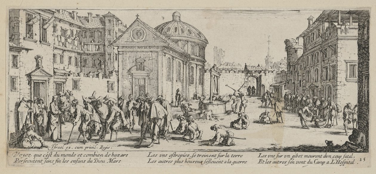 Hospital, prancha 15 da série «Misérias da Guerra» de Jacques Callot
