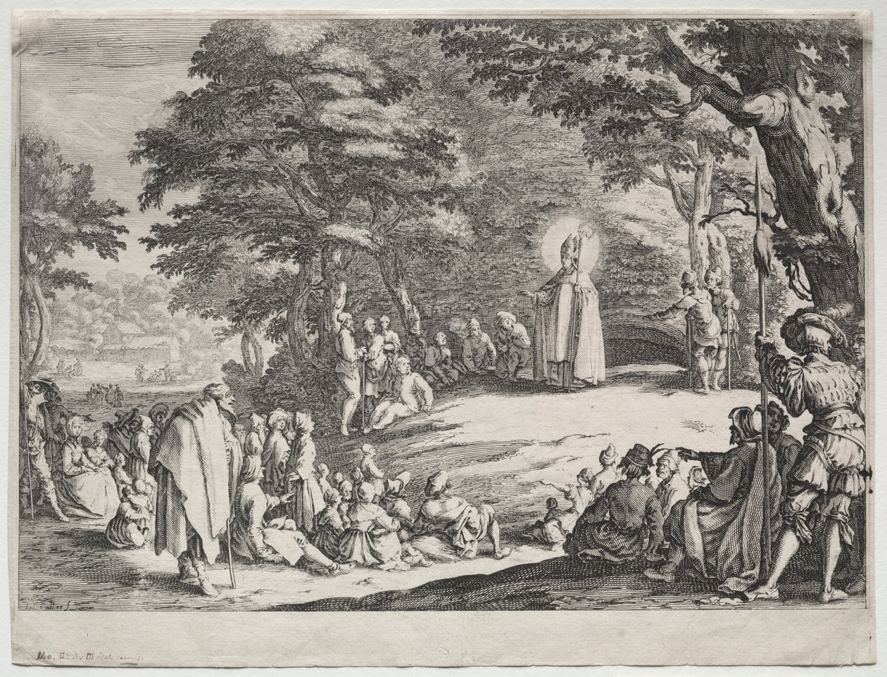 St. Amo pregando em uma floresta de Jacques Callot