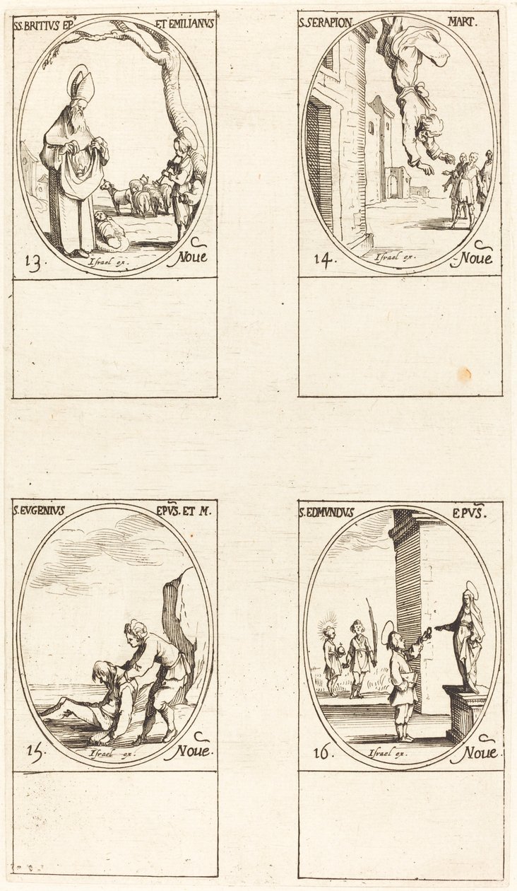 São Brice; São Serapião; São Eugênio; São Edmundo de Jacques Callot