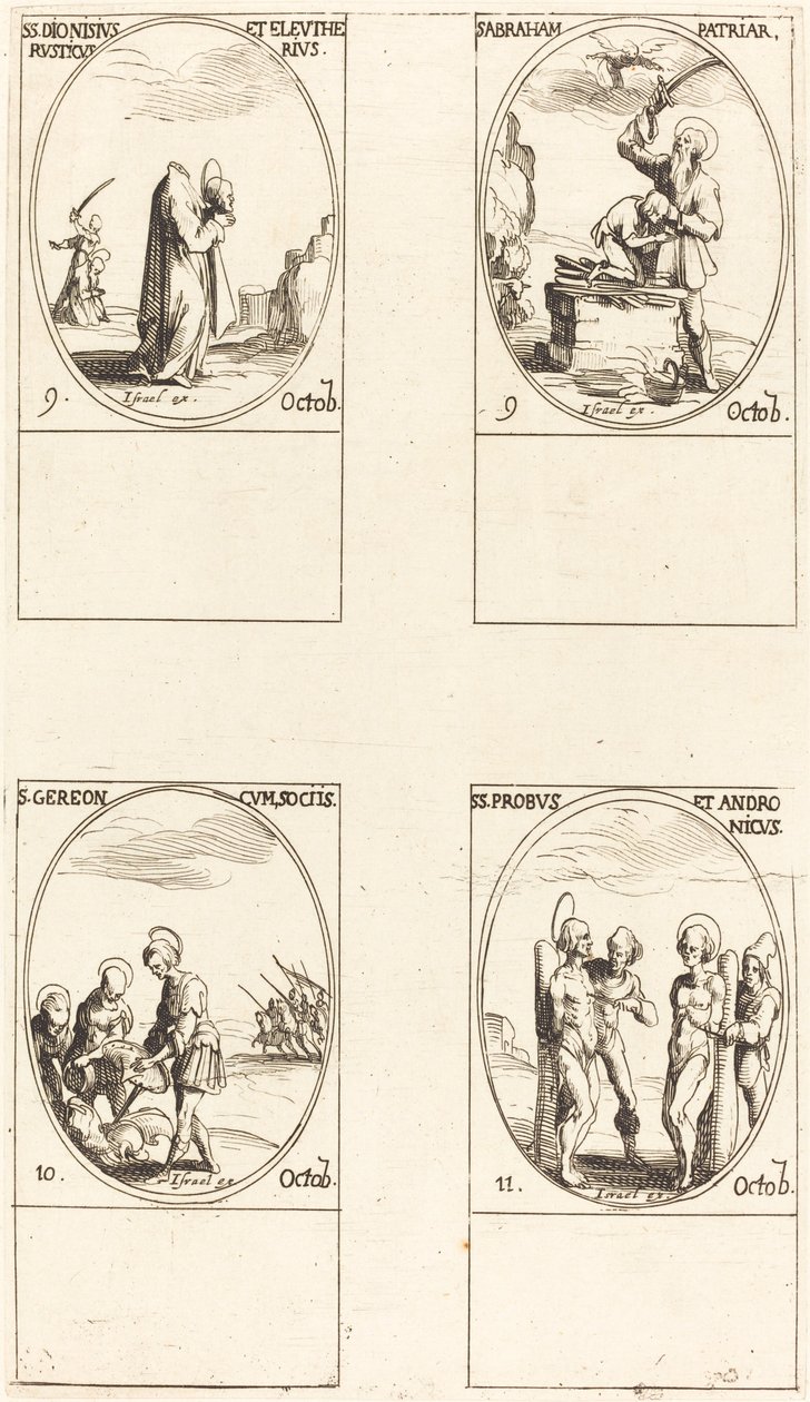 St. Dionísio, Rústico e Eleutério St. Abraão; St. Gereon & Companheiros; Sts. Pró de Jacques Callot