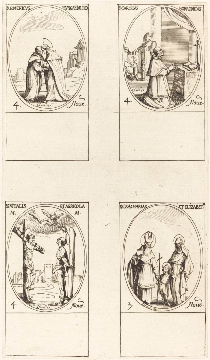 São Emerico; São Carlos Borromeu; St. Vitalis & Agrícola; Sts. Zachary e Elizabeth de Jacques Callot