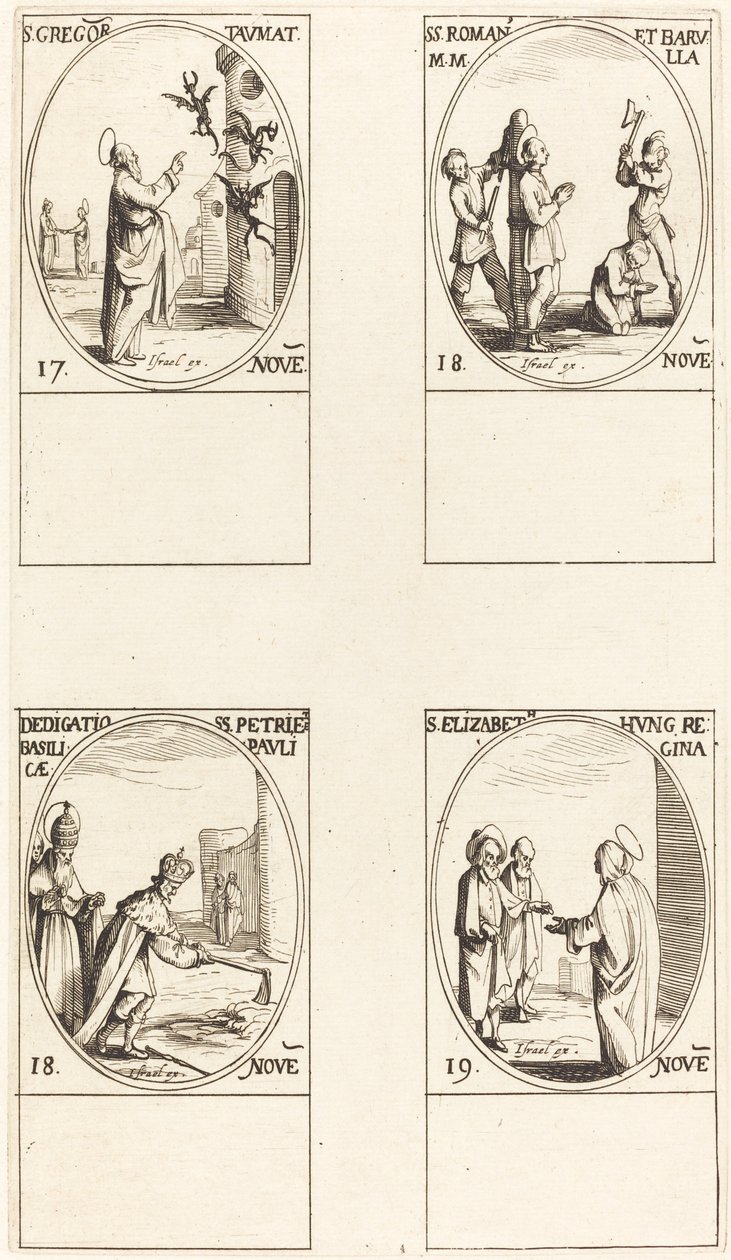 São Gregório; Sts. Romano & Barula; Dedicação das Basílicas de SS. Pedro & Paulo; de Jacques Callot