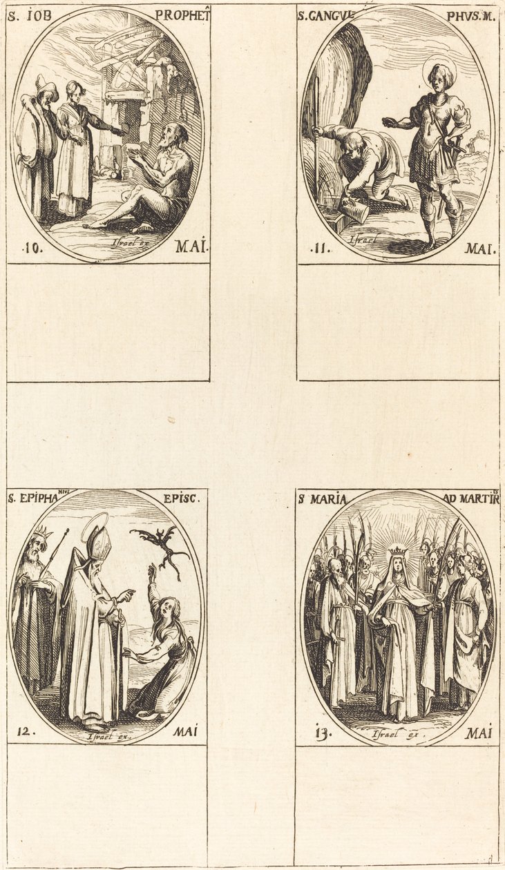 São Jó, Profeta, São Gângulo, São Epifânio, Santa Maria dos Mártires. de Jacques Callot