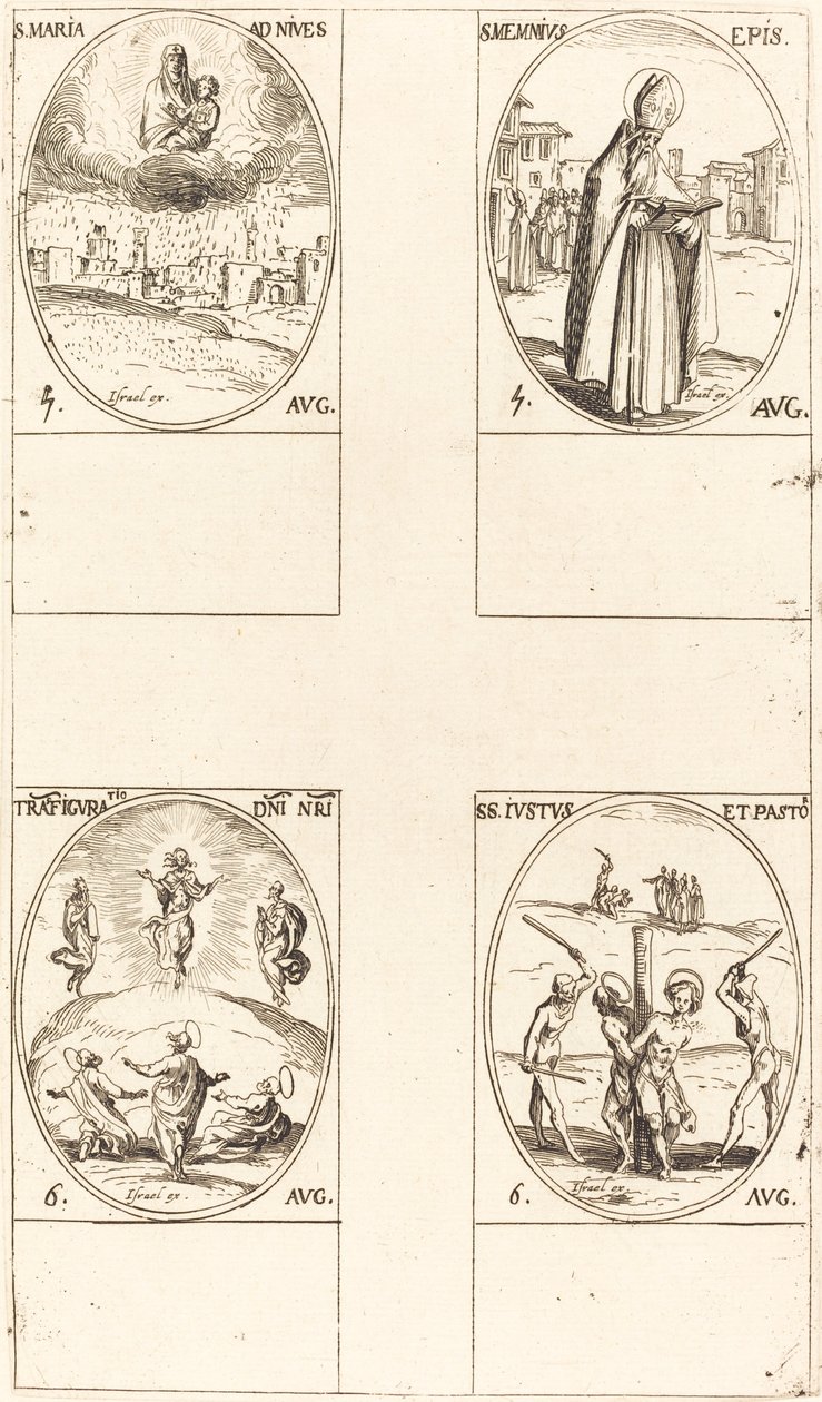 Santa Maria das Neves; São Memius, Bispo; A Transfiguração; Sts. Justo e Pastor de Jacques Callot