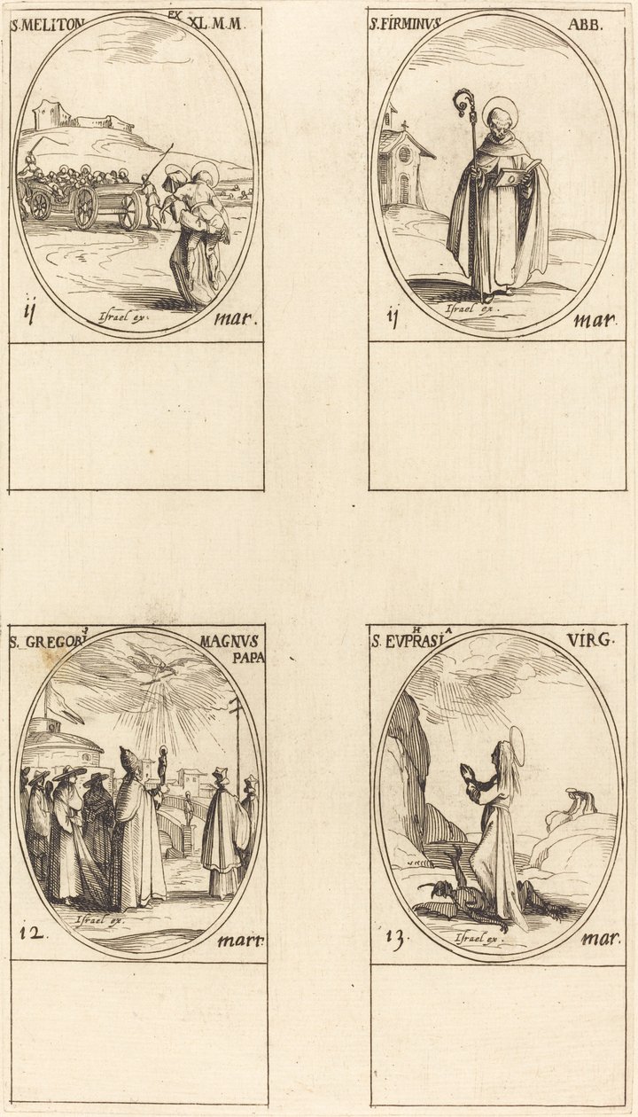 São Meliton; São Firmino; São Gregório Magno; Santa Eufrásia de Jacques Callot