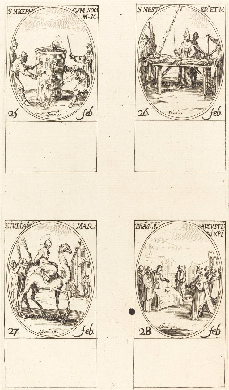 São Nicéforo; São Nestor; São Julião; Tradução de Santo Agostinho de Jacques Callot
