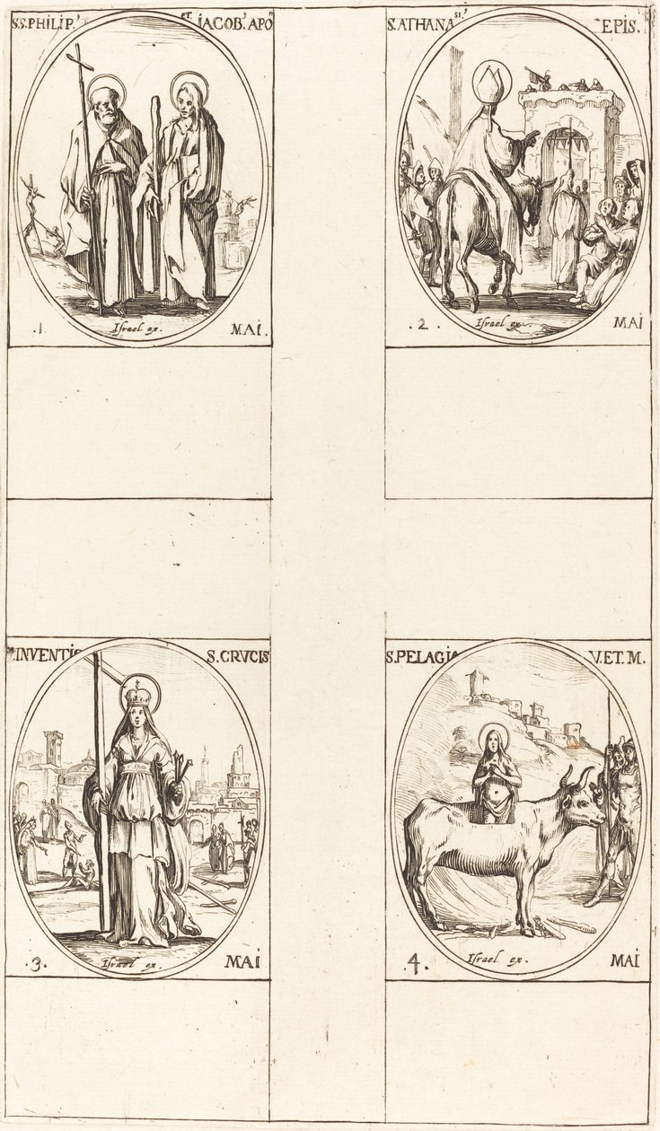 São Filipe e Tiago Menor, Apóstolos; Santo Atanásio; A Invenção da Cruz; de Jacques Callot