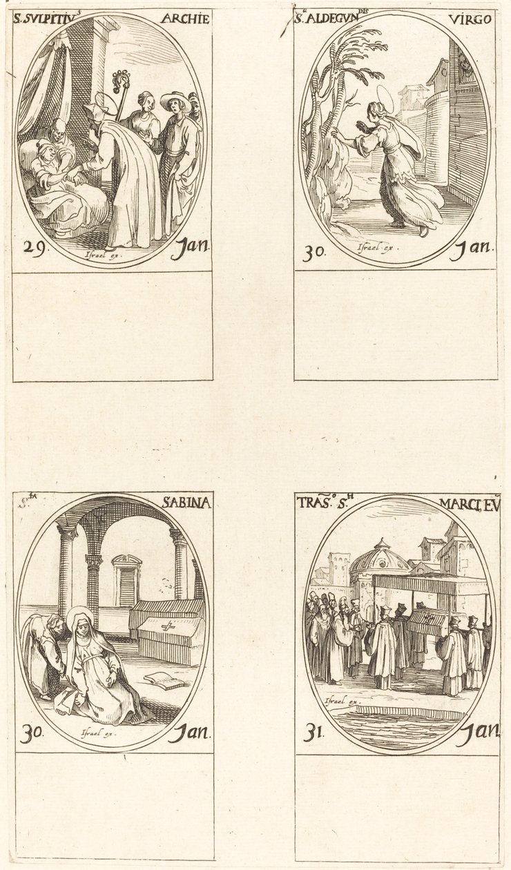 São Sulpício; São Aldegondes; Santa Sabina; O Chamado de São Marcos de Jacques Callot