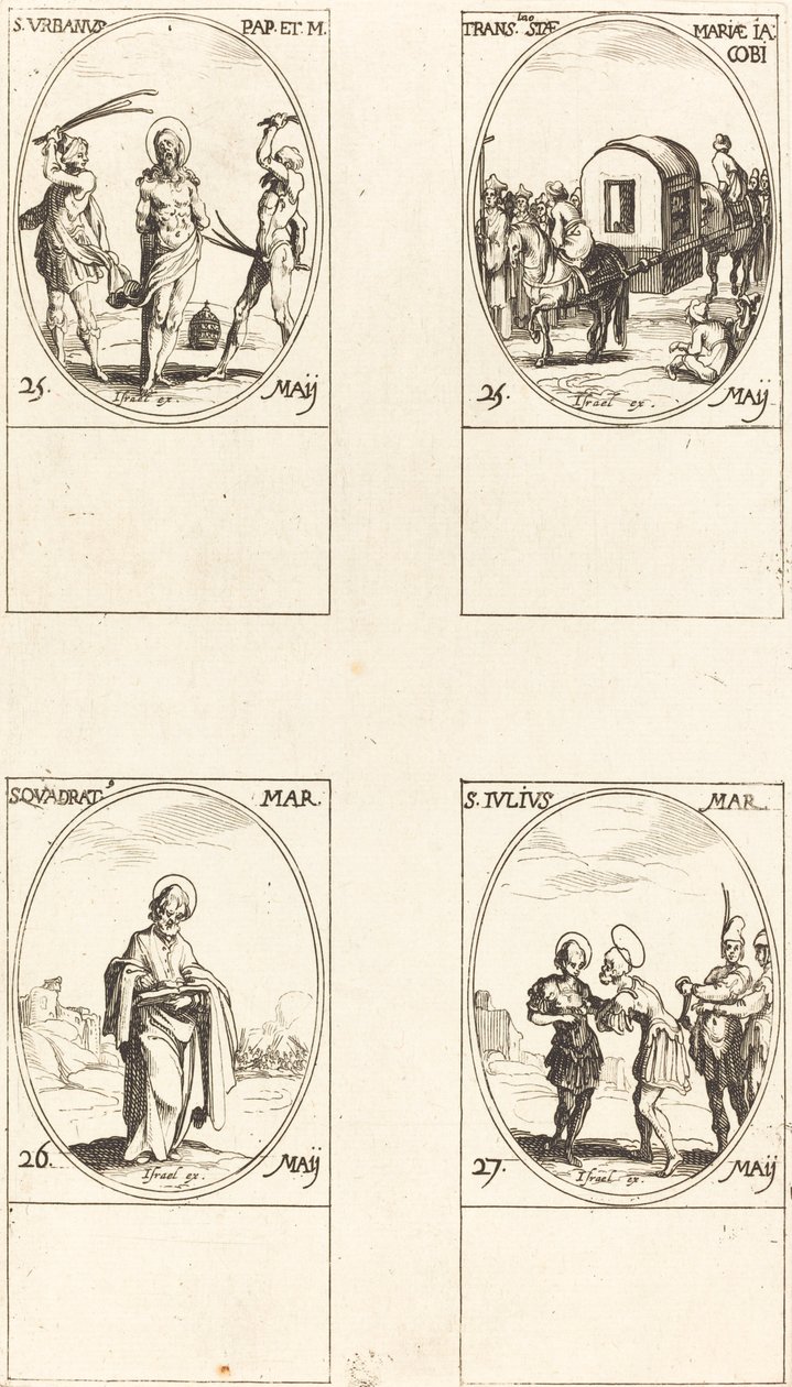 St. Urban, A Tradução de St. Mary de James, St. Quadrat, St. Julius. de Jacques Callot