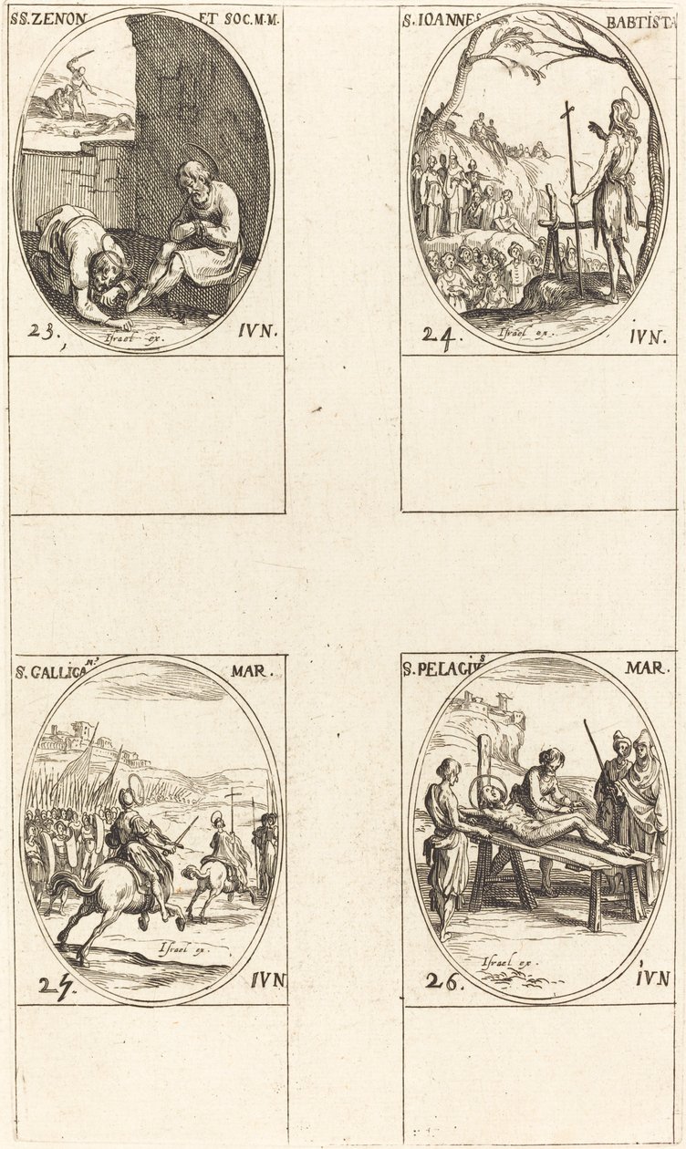 São Zenão e Companheiros; São João Batista; São Galicano; São Pelágio de Jacques Callot