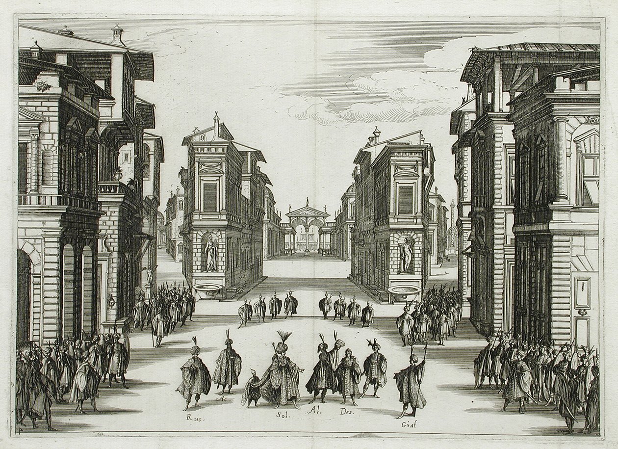 Cenário para «Il Solimano», ato IV de Jacques Callot