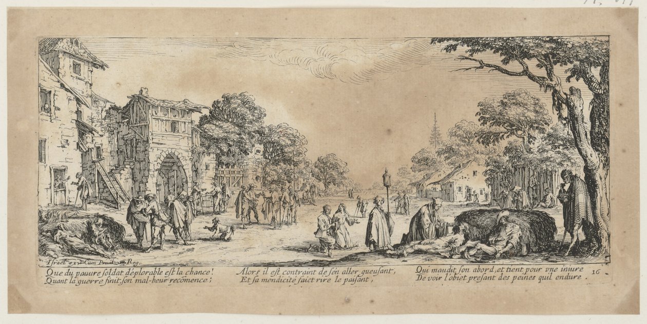 Mortos à beira da estrada, folha 16 da série «Os horrores da guerra» de Jacques Callot