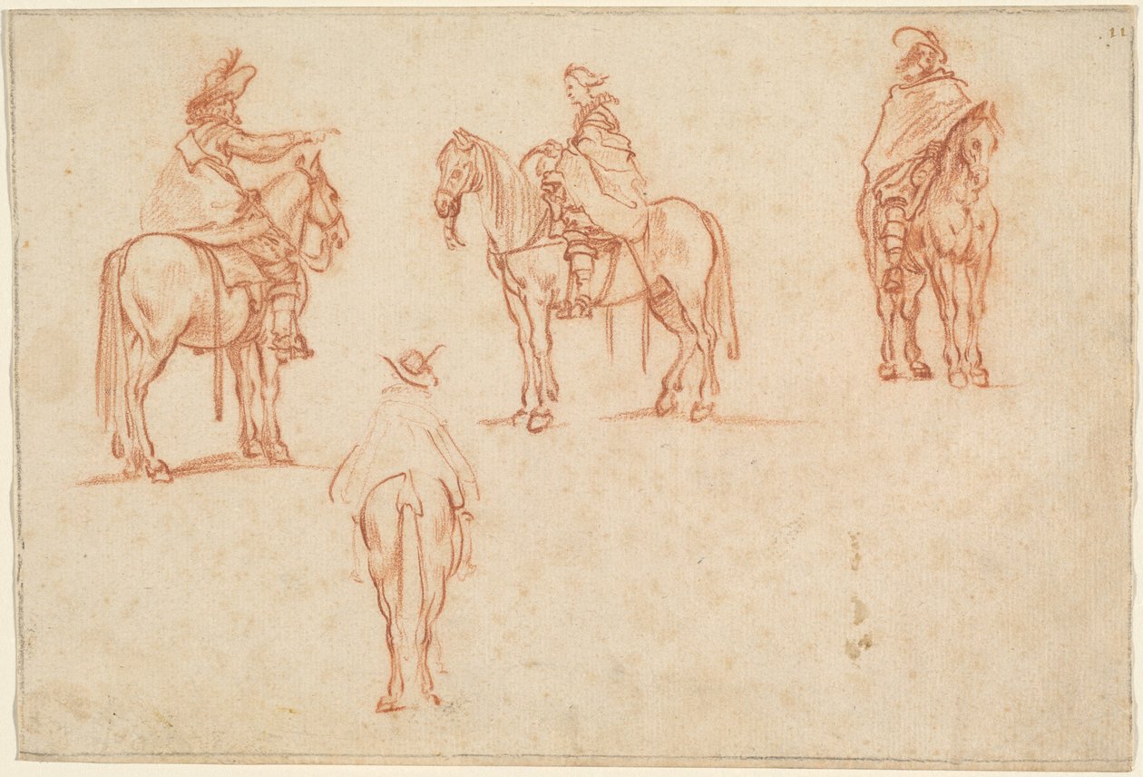 Estudo de quatro cavaleiros de Jacques Callot