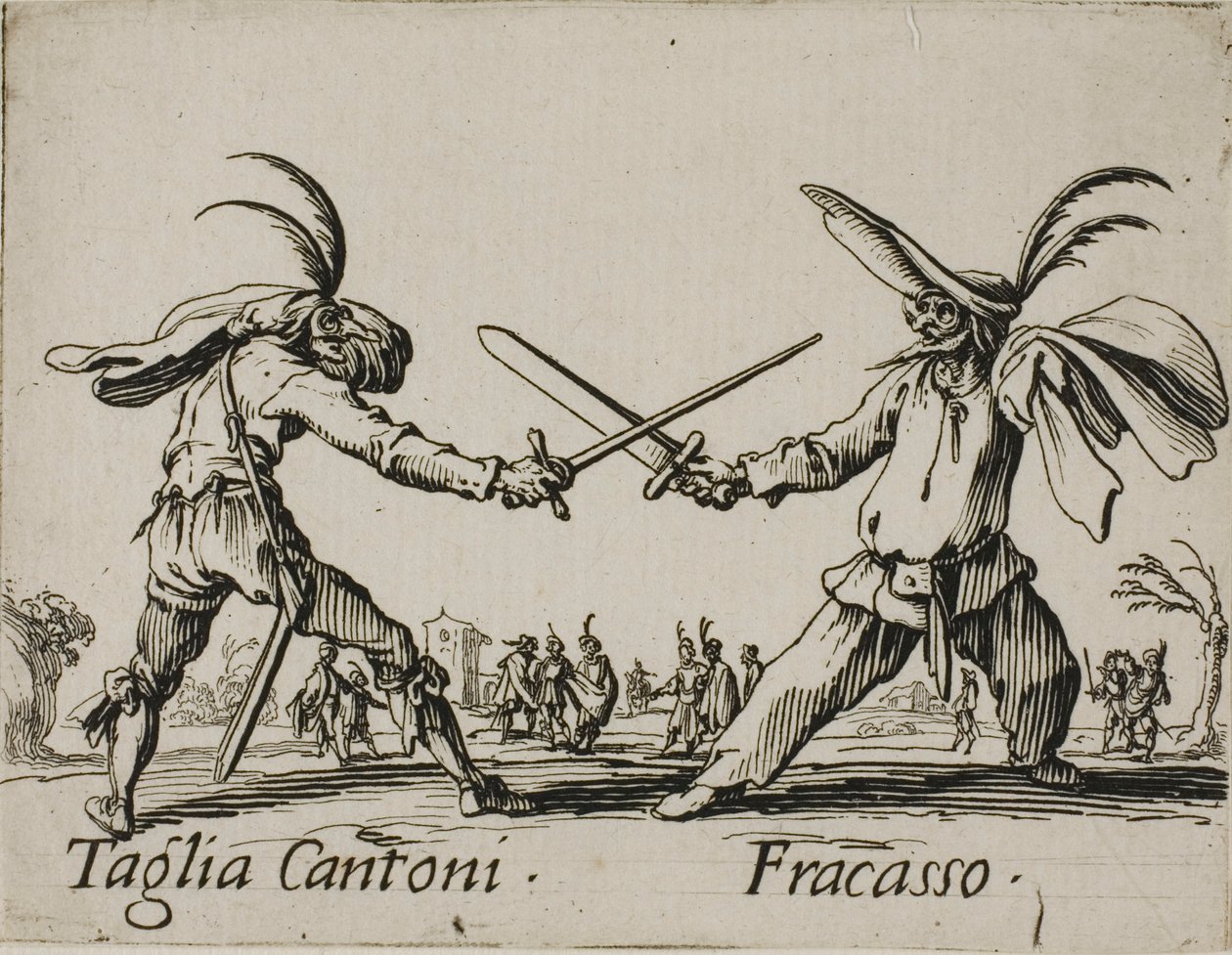 Taglia Cantoni - Fracasso, placa 24 de Balli di Sfessania de Jacques Callot