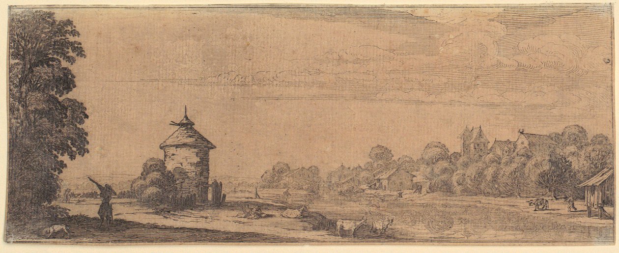 Pombal, folha 2 da série «As Quatro Paisagens» de Jacques Callot