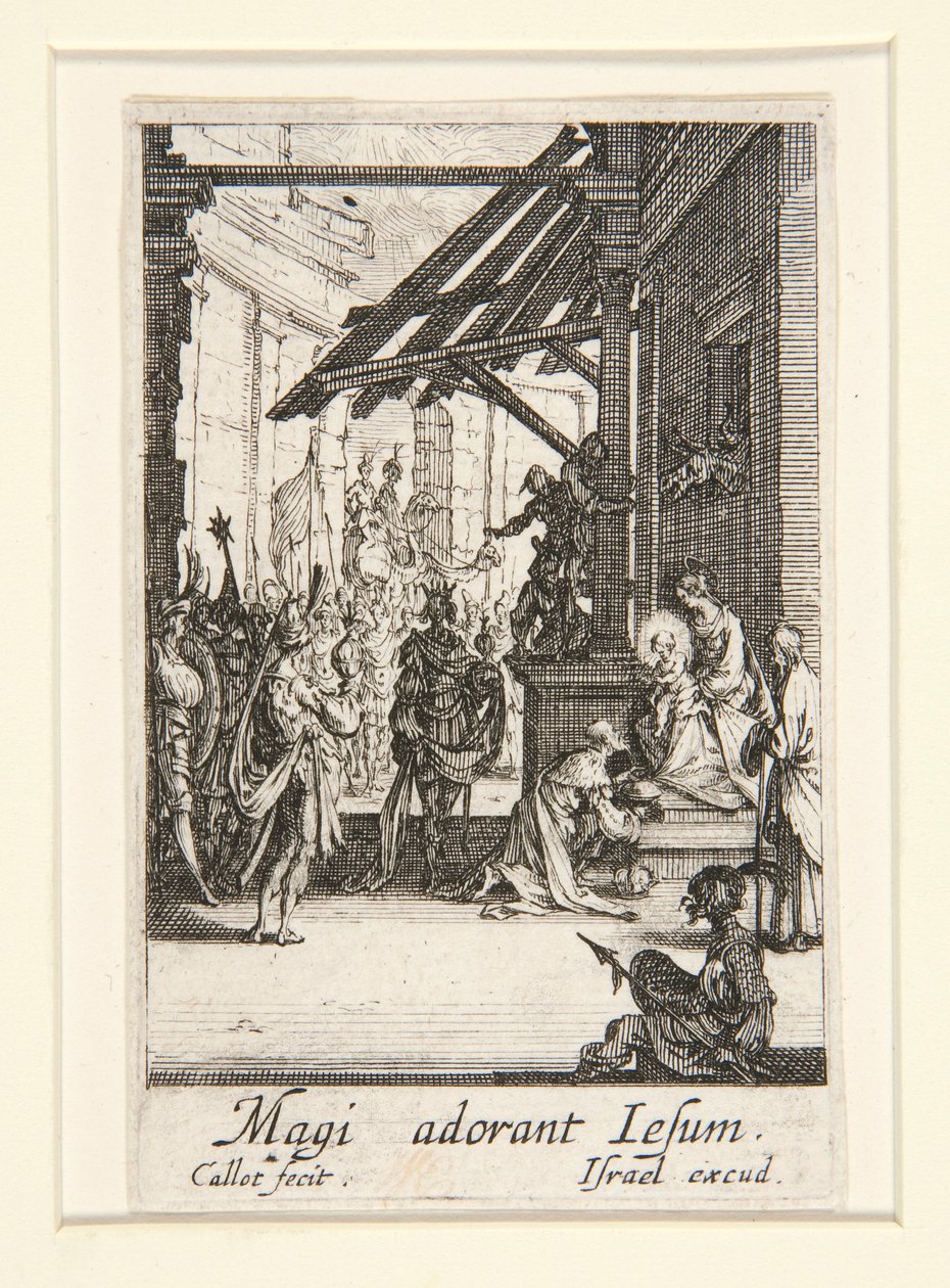 A Adoração dos Magos, nº 8 de The Life of the Virgin de Jacques Callot