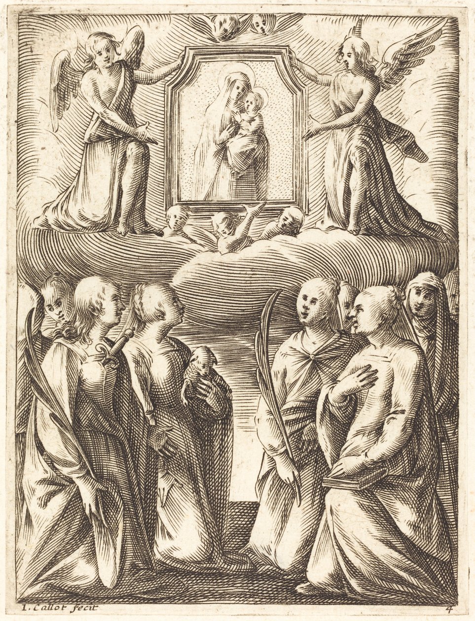 A Adoração da Virgem e do Menino de Jacques Callot