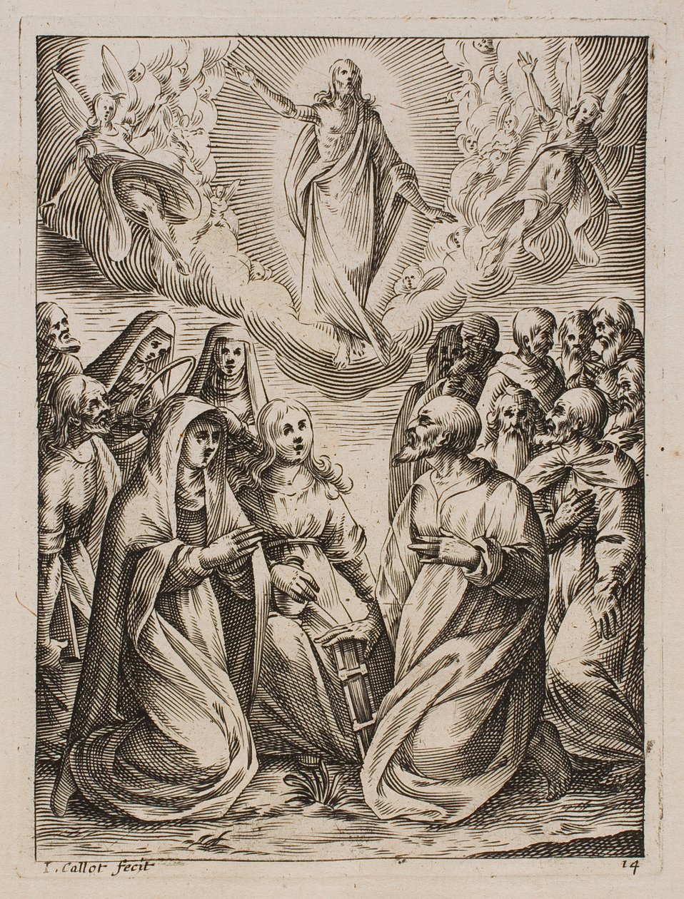 A Ascensão de Jesus, da série «Imagens de Roma» de Jacques Callot